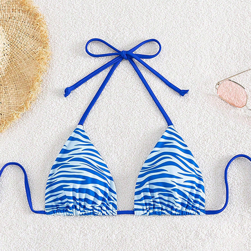 Damen Triangel-Bikini mit verstellbaren Trägern und einzigartigem Wellenmuster Nord Taschen