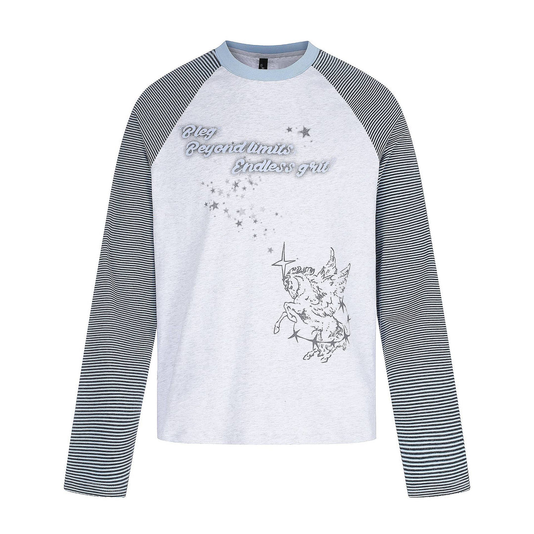 Damen Langarmshirt mit Raglanärmeln und Einhorn-Print Nord Taschen
