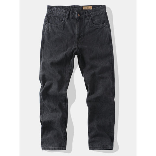 Herren Tapered Relaxed Denim-Jeans mit hoher Bundhöhe und cleaner Used-Optik Nord Taschen