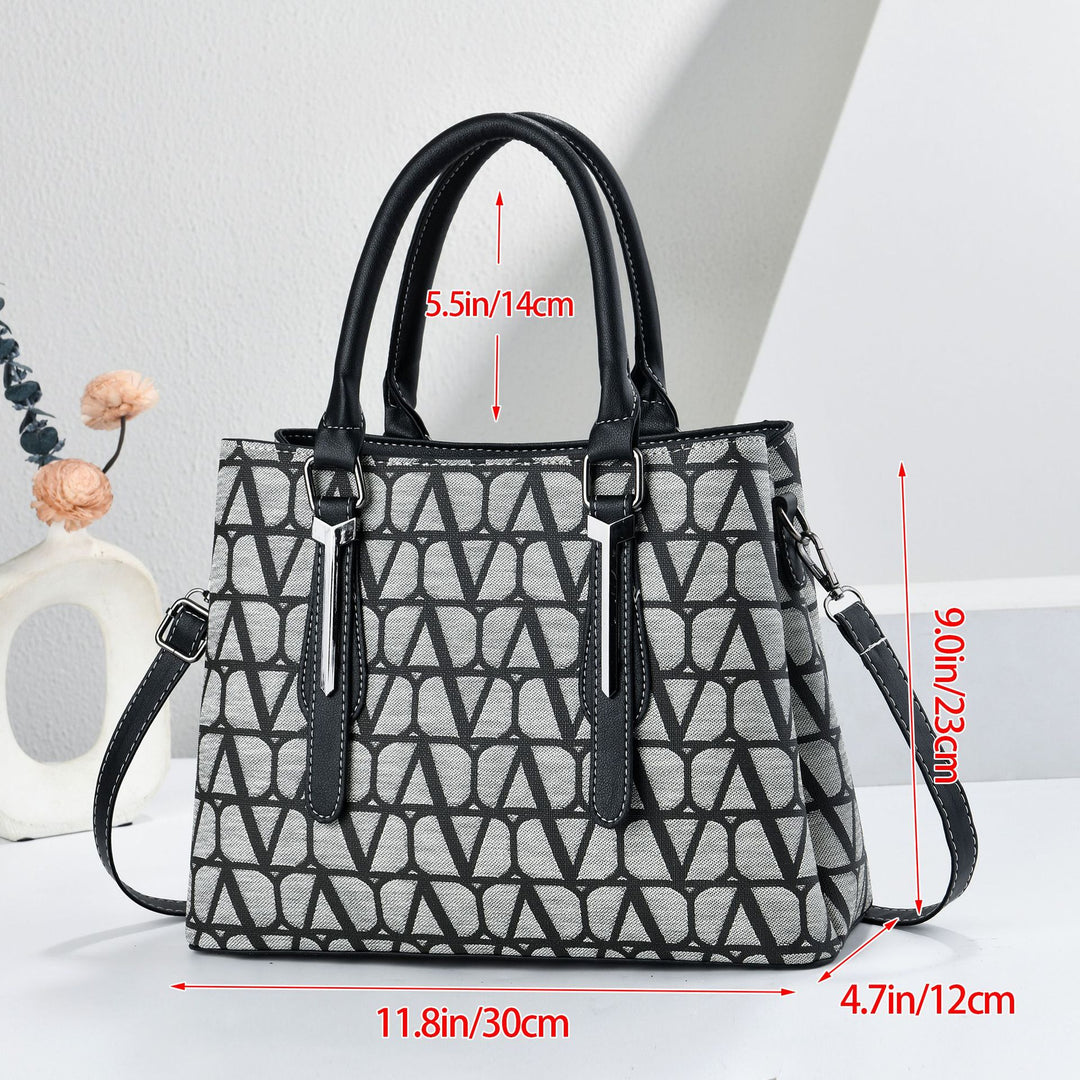 Damen Handtasche mit modernem Geometrie-Design und abnehmbarem Schulterriemen Nord Taschen