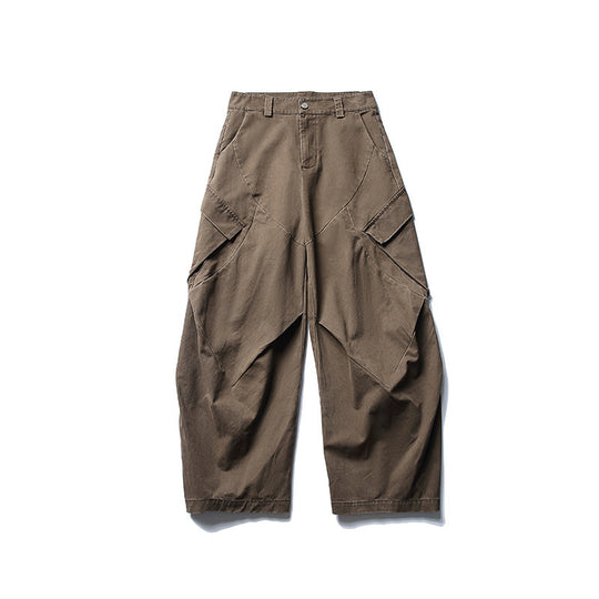 Herren weite Cargo-Hose mit asymmetrischen Klappentaschen und verkürztem Bein Nord Taschen