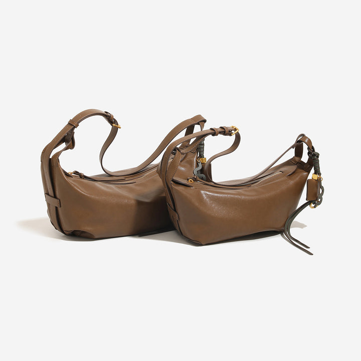 Damen Umhängetasche aus hochwertigem, weichem Leder mit stylischem Kettendetail Nord Taschen