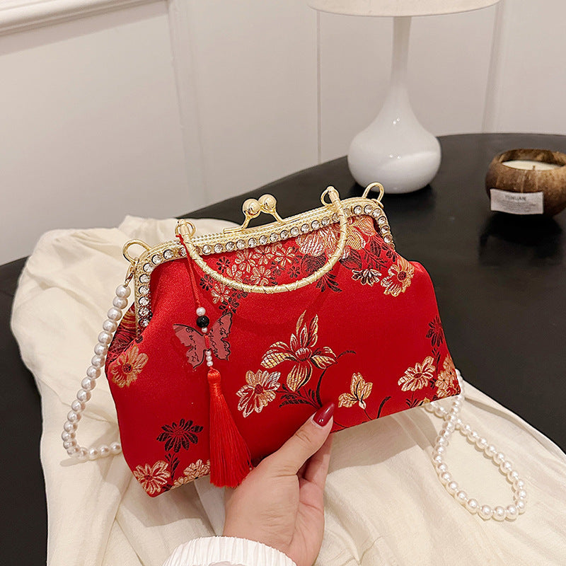 Damen elegante Clutch mit floralen Motiven Nord Taschen