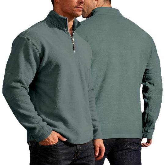 Herren Thermo-Fleece-Halbzip-Pullover mit Stehkragen Nord Taschen