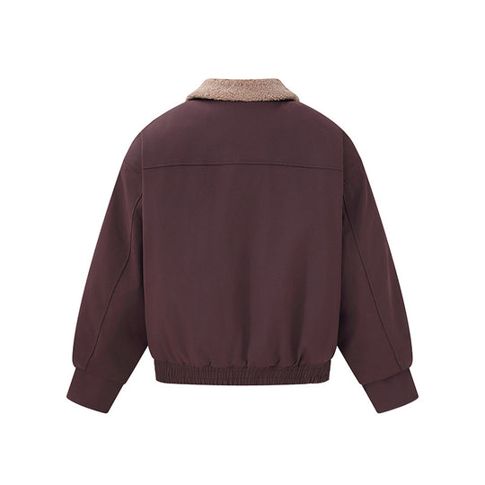 Damen Kurz geschnittener Boxy‑Blouson mit Teddykragen und Schulterlaschen Nord Taschen