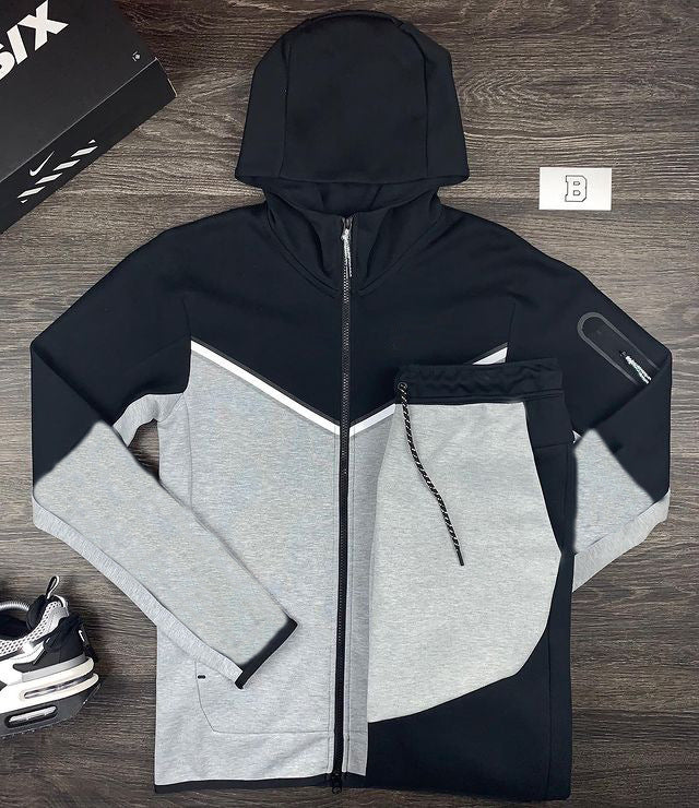 Herren sportliches Hoodie-Set mit atmungsaktiven Eigenschaften und modernen Kontrastdetails