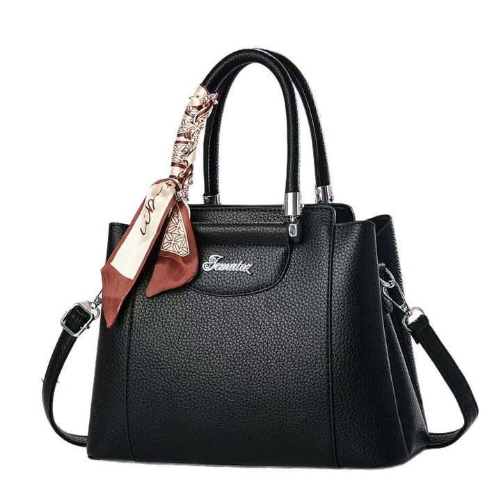 Damen Handtasche mit strukturiertem Kunstleder und stilvollem Schal Nord Taschen