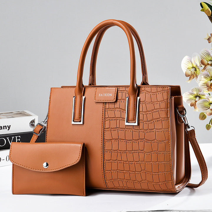 Damen elegante Handtasche im Krokodil-Look mit abnehmbarer Mini-Clutch Nord Taschen