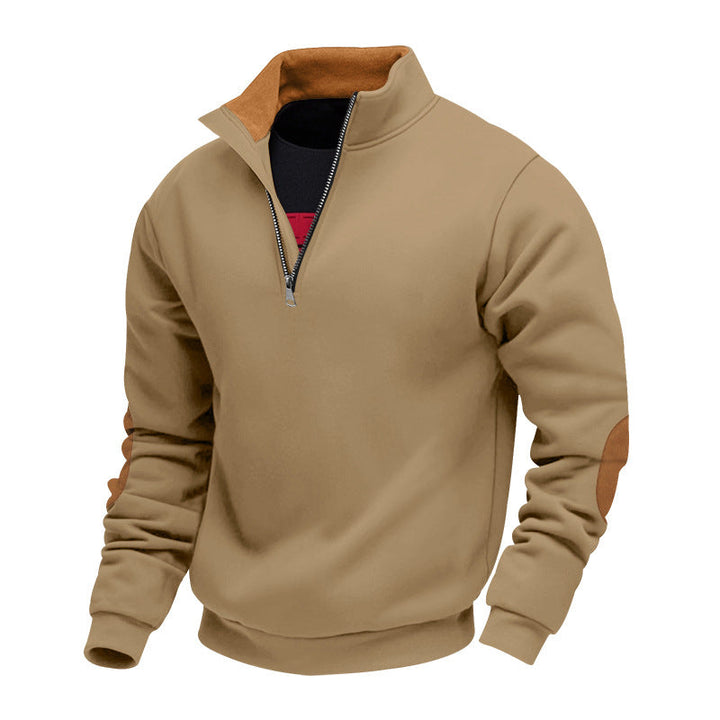 Herren Sweatshirt mit hochwertigem Stehkragen und eleganten akzenten