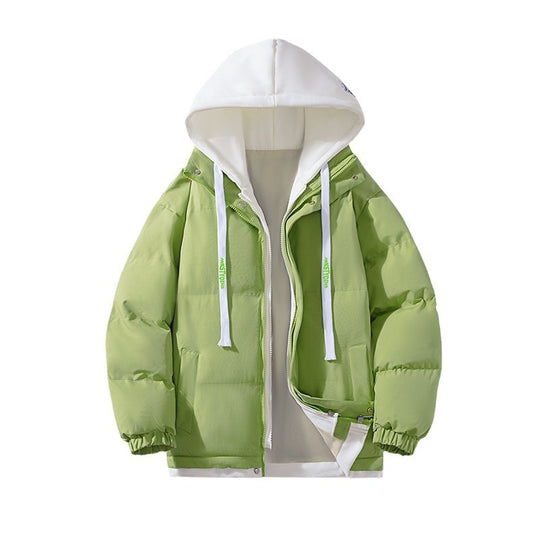 Damen Zweilagige gesteppte Kapuzenjacke mit kontrastfarbener Kapuze, Kordelzug und elastischen Bündchen Nord Taschen