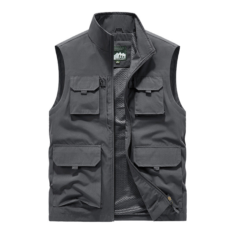 Herren Multifunktionale Outdoorweste mit Mehrfach-Taschen und atmungsaktivem Meshfutter Nord Taschen