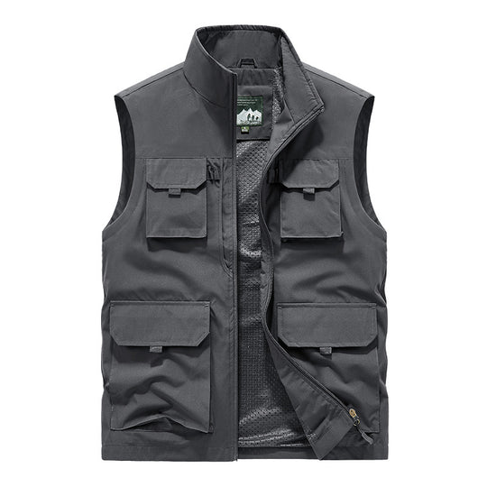 Herren Multifunktionale Outdoorweste mit Mehrfach-Taschen und atmungsaktivem Meshfutter Nord Taschen