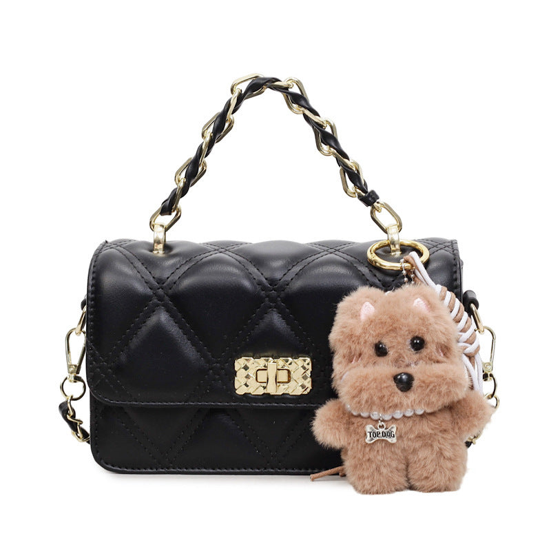Damen elegante Handtasche mit charmantem Teddybär-Anhänger Nord Taschen