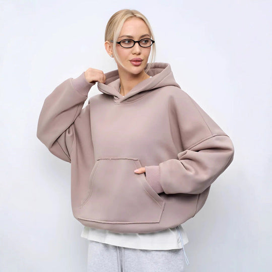 Damen lässiger Oversize-Hoodie mit Kängurutasche und weichem Innenfutter - Vittorelli
