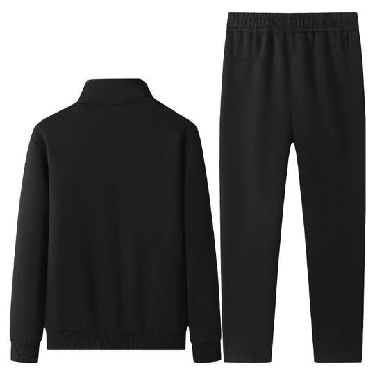 Herren Jogginganzug-Set aus Baumwollmix mit Stehkragen Reißverschlussjacke und Kordelbundhose Nord Taschen