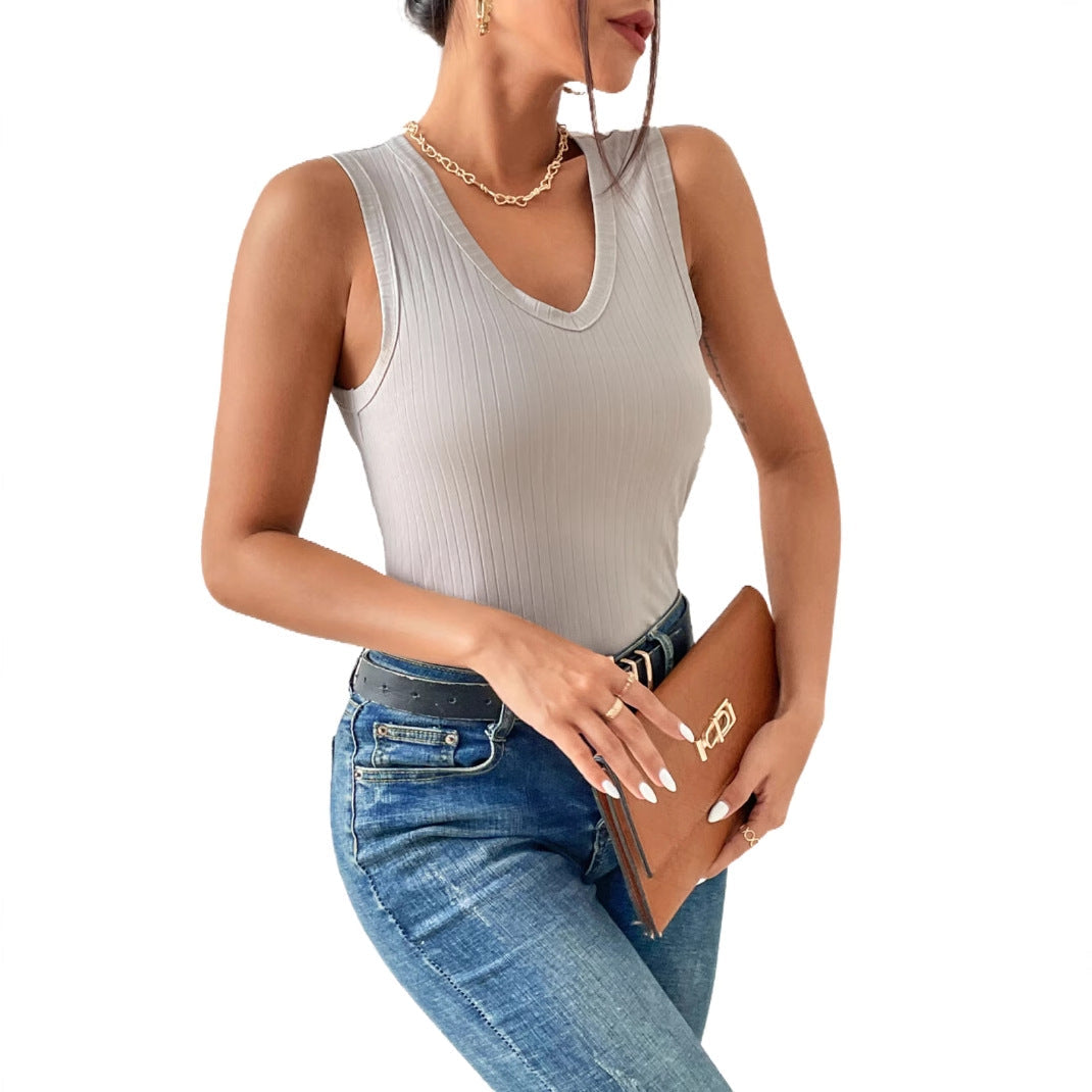 Damen Rippenmuster Tanktop Nord Taschen