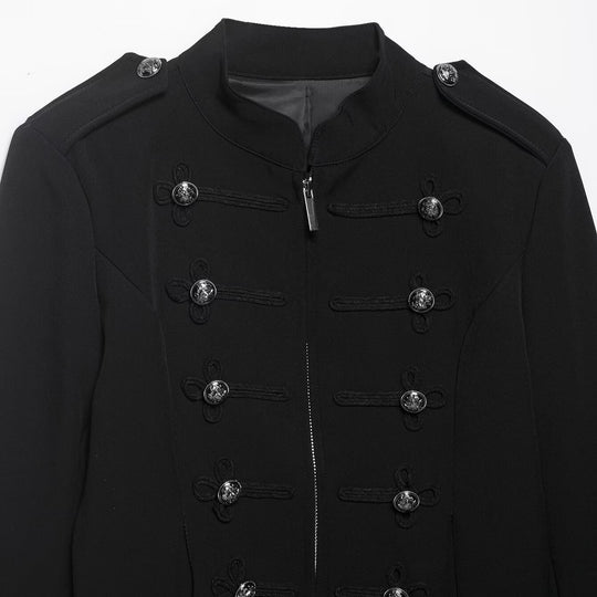 Damen Militärisch inspirierte Kurzjacke mit Stehkragen, Zierkordeln und Schulterklappen Nord Taschen