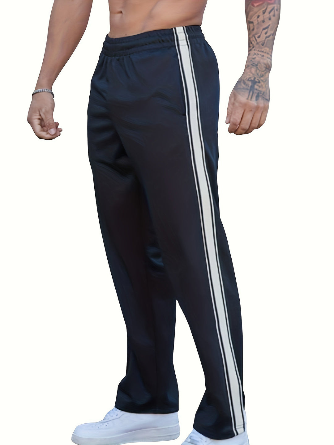 Herren Sportliche Trainingshose mit seitlichem Tape-Streifen und elastischem Bund Nord Taschen