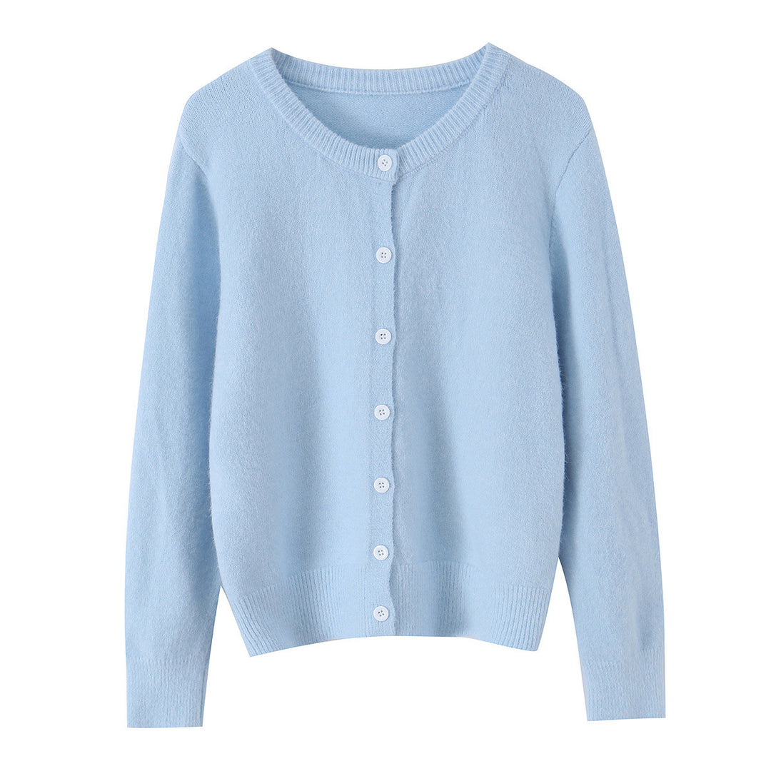 Damen Feinstrick-Cardigan mit Rundhalsausschnitt, durchgehender Knopfleiste und geripptem Saum Nord Taschen