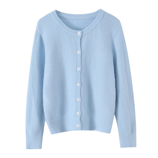 Damen Feinstrick-Cardigan mit Rundhalsausschnitt, durchgehender Knopfleiste und geripptem Saum Nord Taschen