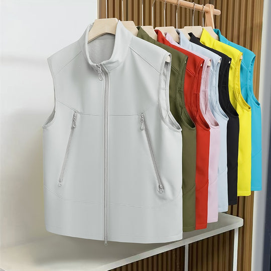 Herren Wasserabweisende Softshell-Weste mit Stehkragen, Reißverschlusstaschen & Atmungsaktivem Futter Nord Taschen