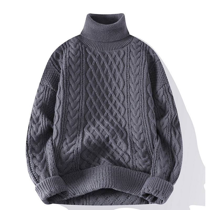 Damen Grobstrickpullover mit Rollkragen Nord Taschen