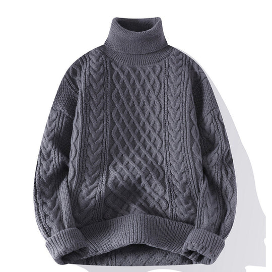 Damen Grobstrickpullover mit Rollkragen Nord Taschen