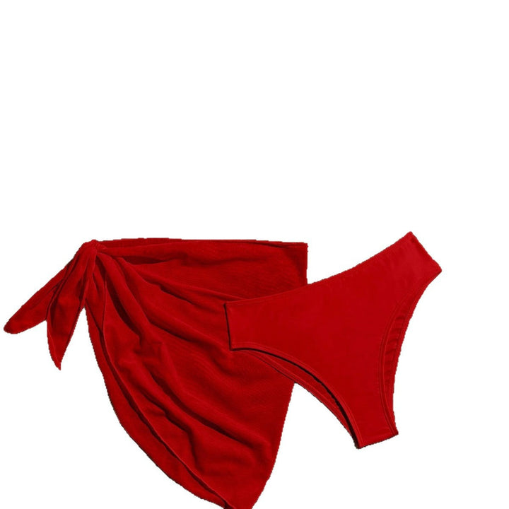 Damen Triangel-Bikini mit Wickeltuch und verstellbaren Trägern