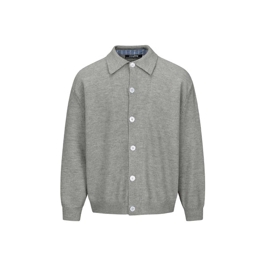 Herren Strick-Cardigan mit Hemdkragen, durchgehender Knopfleiste und geripptem Saum Nord Taschen