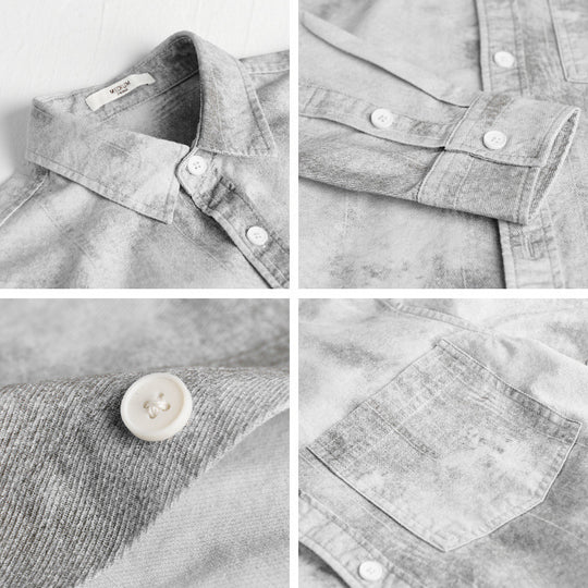 Herren Stonewashed-Denim-Überhemd im Vintage-Waschlook mit Brusttasche und Relaxed-Fit Nord Taschen