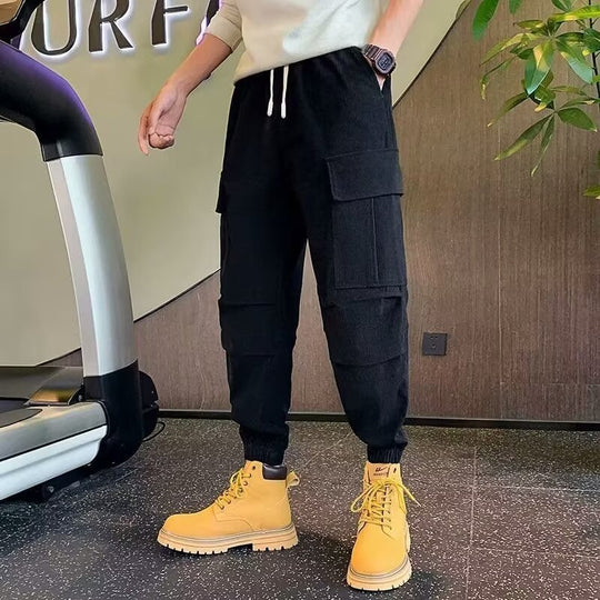 Herren Cargo-Jogginghose aus Cordoptik mit Mehrfach‑Taschen und elastischem Saum Nord Taschen