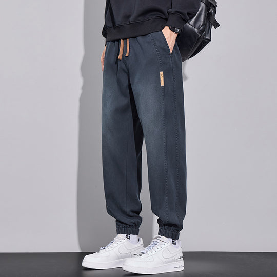 Herren Relaxed-Fit Jogginghose im Denim‑Look mit elastischem Bund, Tunnelzug und geripptem Beinabschluss Nord Taschen