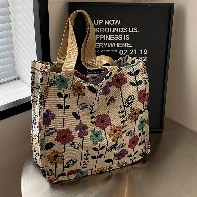Damen praktische Einkaufstasche mit floralem Design und robusten Griffen Nord Taschen