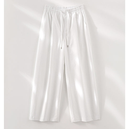 Damen Palazzo-Hose mit hohem Elastikbund, Tunnelzug und fließender Weite Nord Taschen