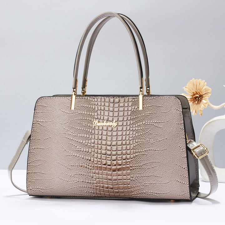 Damen elegante Handtasche mit Krokodilleder-Optik und abnehmbaren Tragegurt Nord Taschen