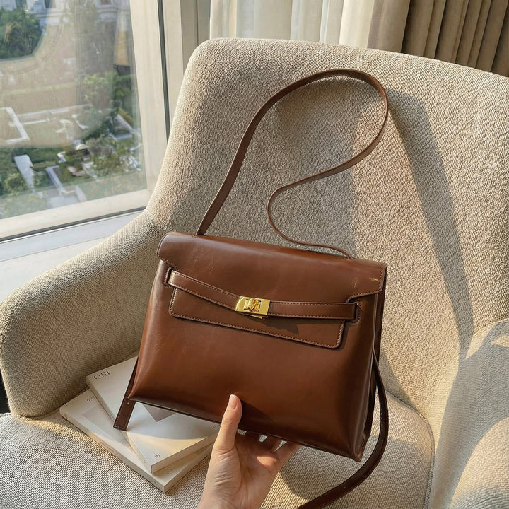 Damen elegante Schultertasche aus hochwertigem Leder Nord Taschen