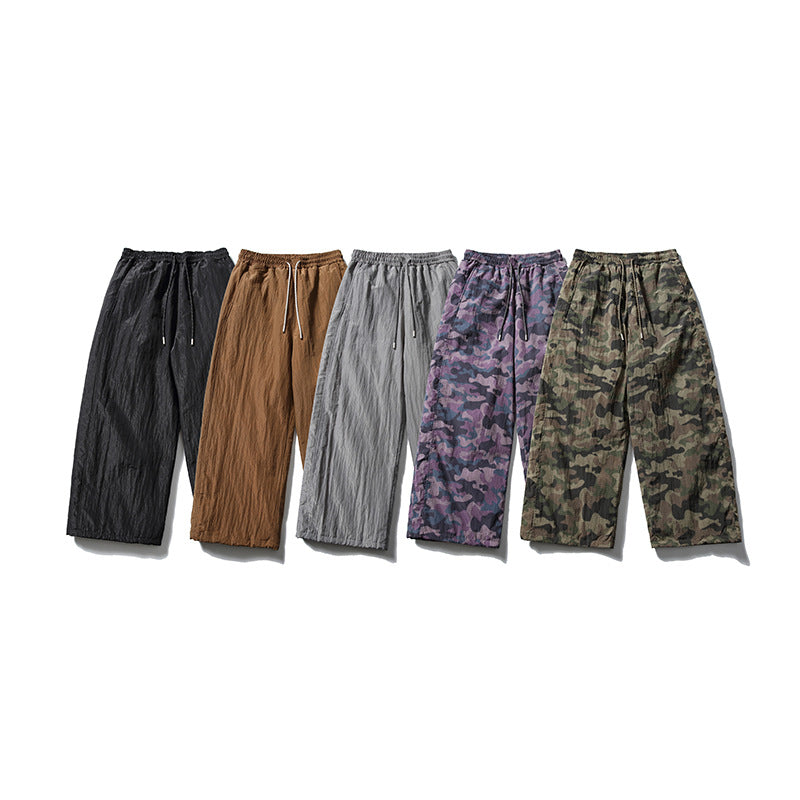 Herren Locker geschnittene Ripstop-Freizeithose mit Camouflage-Muster und elastischem Kordelbund Nord Taschen