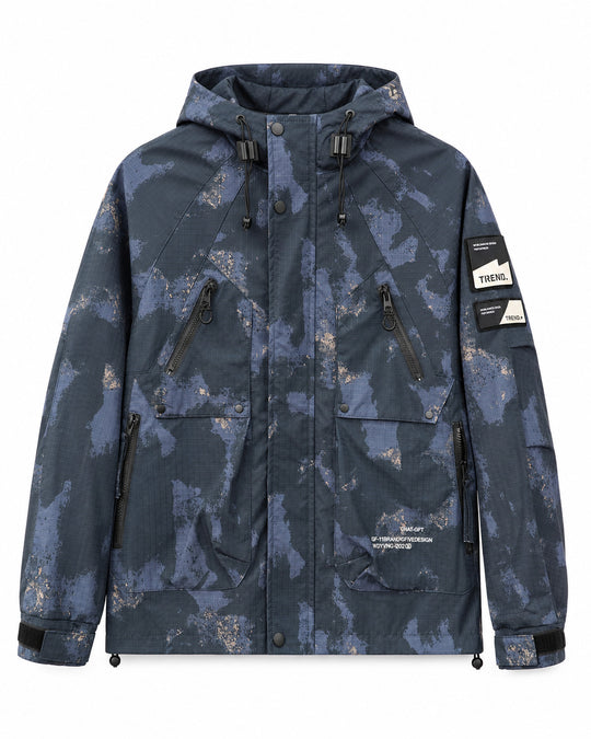 Herren Technischer Camouflage-Parka mit Kapuze und Ripstop-Außenmaterial Nord Taschen