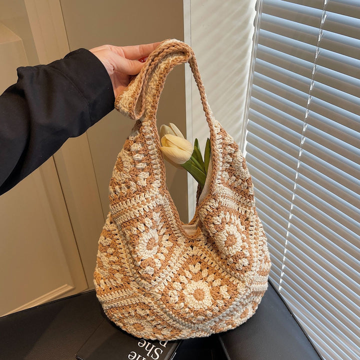 Damen Hobo-Tasche mit handgefertigtem Häkelmuster Nord Taschen