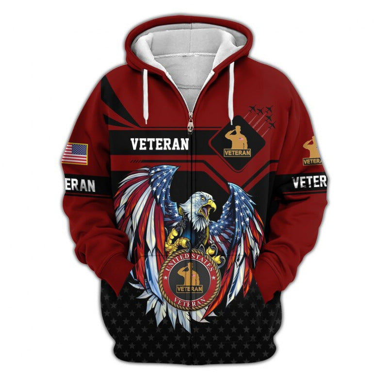 Herren Kapuzensweater mit amerikanischem Veteranenmotiv Nord Taschen