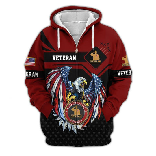 Herren Kapuzensweater mit amerikanischem Veteranenmotiv Nord Taschen