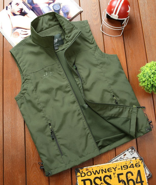 Herren Utility-Outdoorweste mit atmungsaktivem Meshfutter, Reißverschluss‑Taschen und verstellbarem Saum Nord Taschen