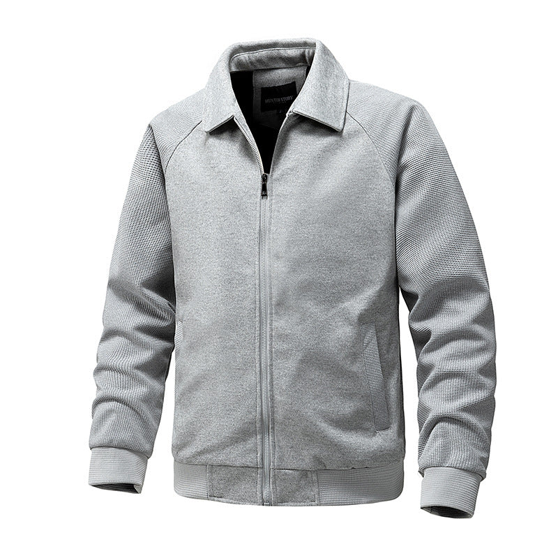 Herren Lässige Sweatjacke mit Reißverschluss und strukturierten Rippenärmeln Nord Taschen