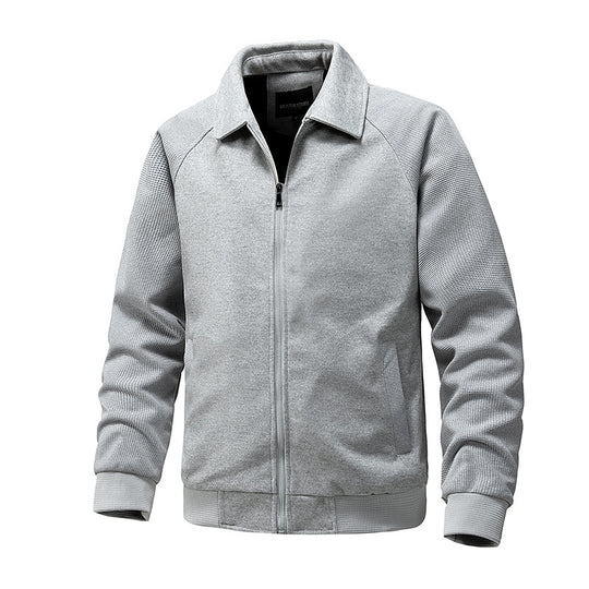 Herren Lässige Sweatjacke mit Reißverschluss und strukturierten Rippenärmeln Nord Taschen