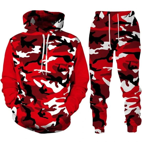 Herren Stylisches Kapuzensweatshirt und Jogginghose Set Nord Taschen