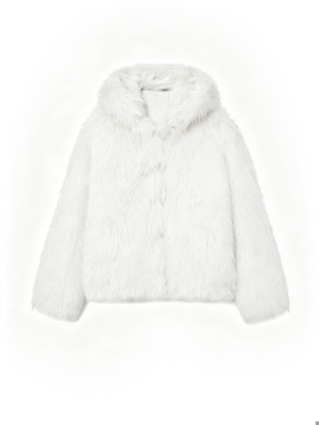 Damen Kurzblouson aus langfaserigem Shaggy‑Faux‑Fur mit hohem Schalkragen und klarer Boxy‑Silhouette Nord Taschen