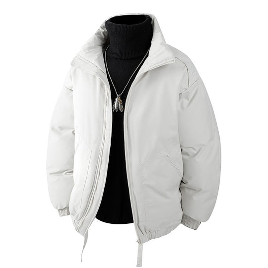 Herren Oversized Thermo‑Steppjacke mit hohem Kragen, Reißverschluss und Tunnelzug Nord Taschen