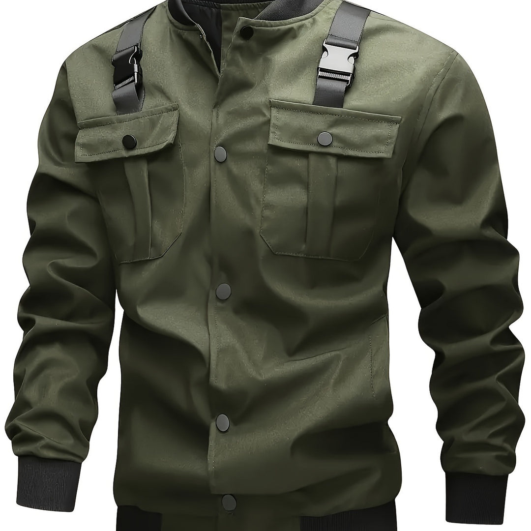 Herren Camouflage-Bomberjacke im Utility-Stil mit Brusttaschen, Schultergurten und Rippbündchen Nord Taschen