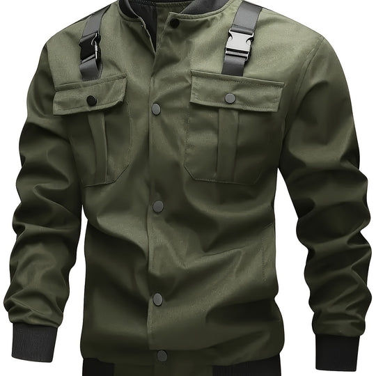Herren Camouflage-Bomberjacke im Utility-Stil mit Brusttaschen, Schultergurten und Rippbündchen Nord Taschen