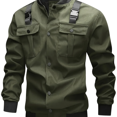 Herren Camouflage-Bomberjacke im Utility-Stil mit Brusttaschen, Schultergurten und Rippbündchen Nord Taschen
